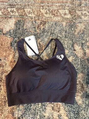 NWT Women’s Best power seamless Sports Bra in Charcoal, medium